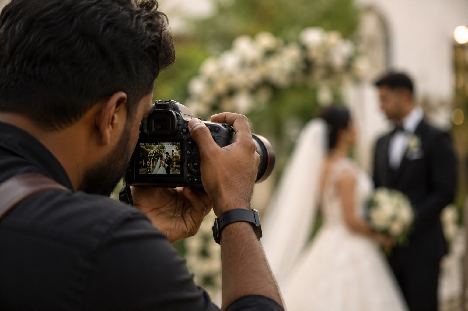 Wedding couple celebrating their special day